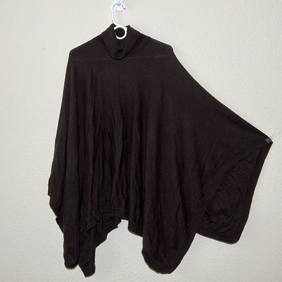 Ann Taylor Espresso Brown Wool Poncho Sweater - Picture 2 of 8